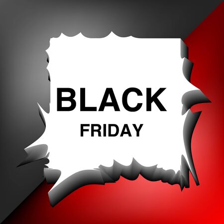 black friday special offer poster shopping prize tags with text holiday promotion concept horizontal banner flat vector illustrationのイラスト素材