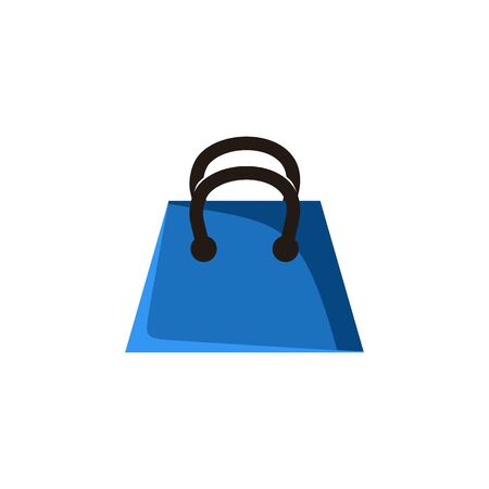 shopping bag icon, online shop logo isolated on white backgroundのイラスト素材