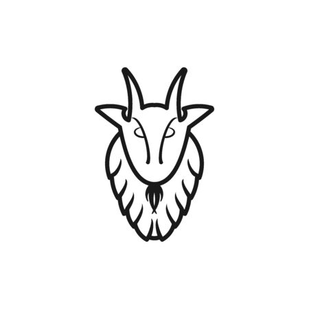 goat sheep logo vector illustration isolated on white backgroundのイラスト素材
