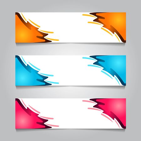 set abstract design trendy web banner template. vector illustrationのイラスト素材