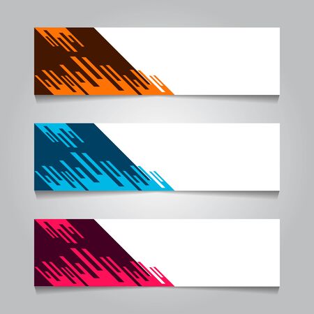 set abstract design trendy web banner template. vector illustrationのイラスト素材