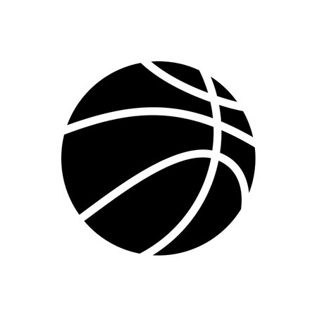 basket ball symbol flat black icon vector illustrationのイラスト素材