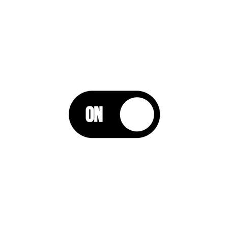 on symbol flat black icon vector illustrationのイラスト素材