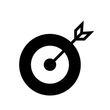target symbol flat black icon vector illustrationのイラスト素材