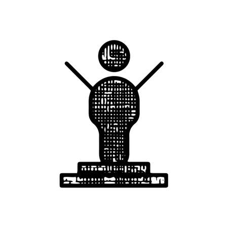 Hand Drawn business man award icon vector illustration isolated on white backgroundのイラスト素材