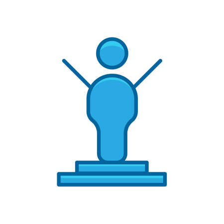 celebration success, business blue flat iconのイラスト素材