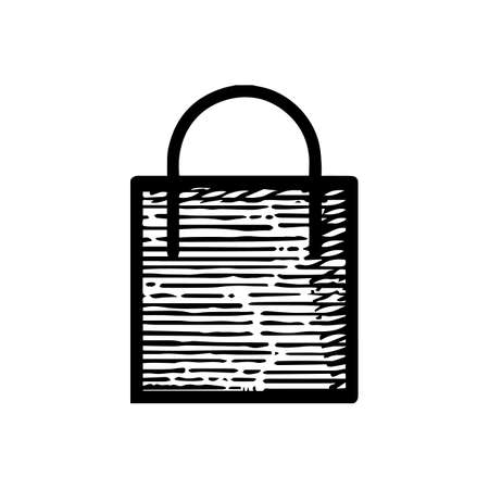Hand Drawn Shopping bag icon vector illustration isolated on white backgroundのイラスト素材