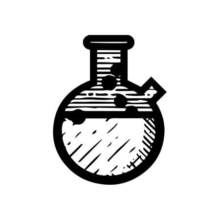 Hand Drawn glass lab symbol icon vector illustration isolated on white backgroundのイラスト素材