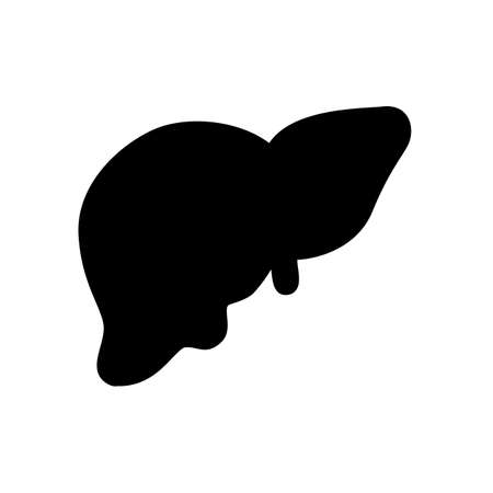 liver symbol flat black line icon, Vector Illustrationのイラスト素材