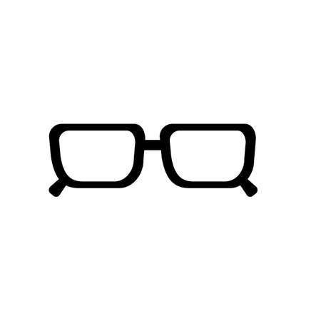 eye glass, geek symbol flat black line icon, Vector Illustrationのイラスト素材