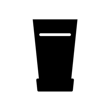 glass symbol flat black line icon, Vector Illustrationのイラスト素材