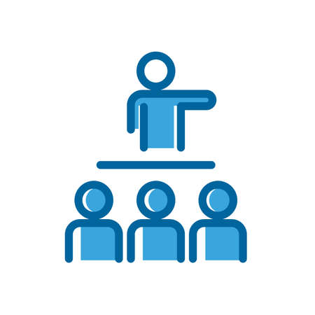leadership concept blue flat icon isolated on white backgroundのイラスト素材