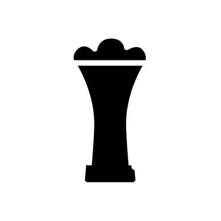 beer symbol flat black line icon, Vector Illustrationのイラスト素材