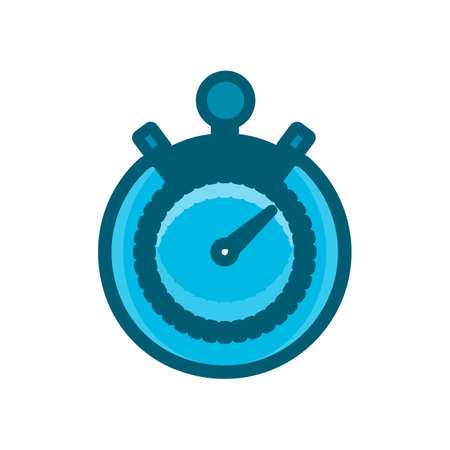 stopwatch blue icon vector illustration isolated on white backgroundのイラスト素材