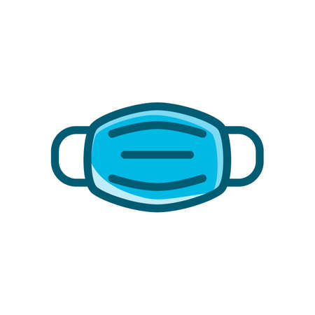face mask blue icon vector illustration isolated on white backgroundのイラスト素材