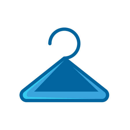 hanger clothng blue flat icon isolated on white backgroundのイラスト素材