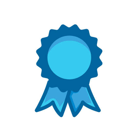medal blue flat icon isolated on white backgroundのイラスト素材