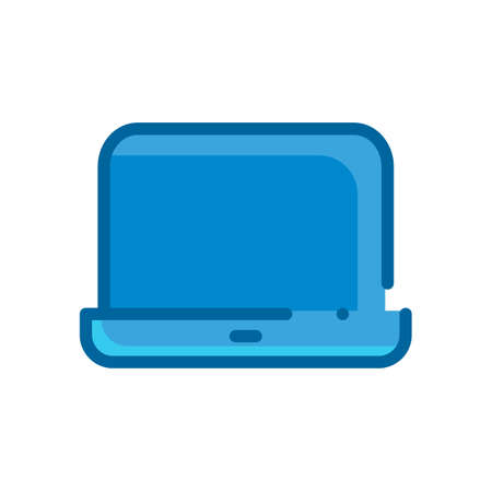 laptop computer phone storage blue flat icon isolated on white backgroundのイラスト素材