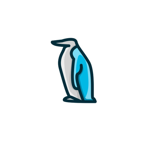 penguin animal colorful icon vector illustrationのイラスト素材