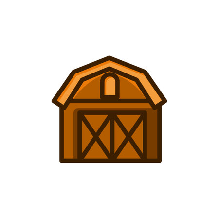 barn, farm, granary colorful icon vector illustrationのイラスト素材