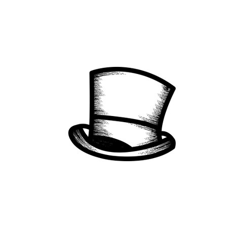 magician hat hand drawn icon vector illustrationのイラスト素材