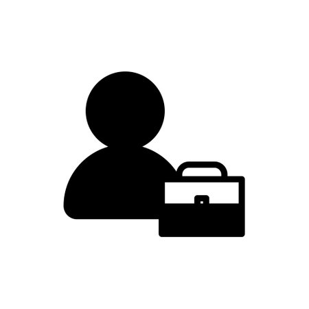 man and brief case flat icon vector illustrationのイラスト素材