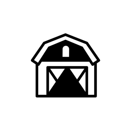 barn, farm, granary flat icon vector illustrationのイラスト素材