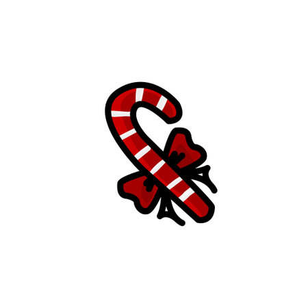 christmas candy and bow colorful icon vector illustrationのイラスト素材