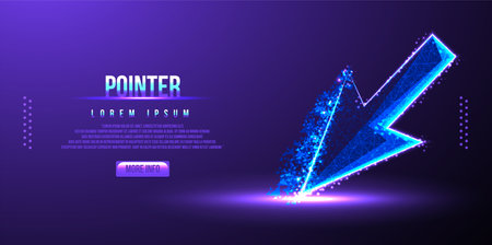 pointer low poly wireframe vector illustrationのイラスト素材