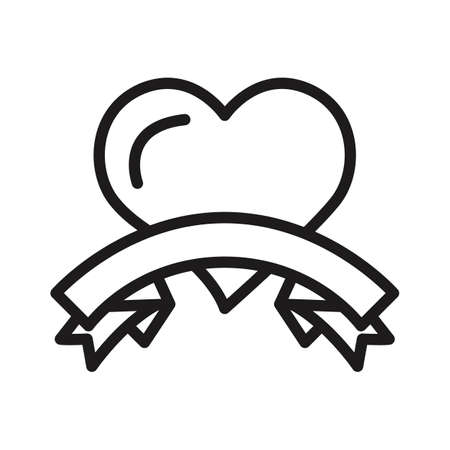 heart with ribbon icon vector illustration isolated on whiteのイラスト素材
