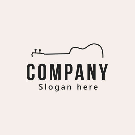 ukulele  musical logo design vector illustrationのイラスト素材