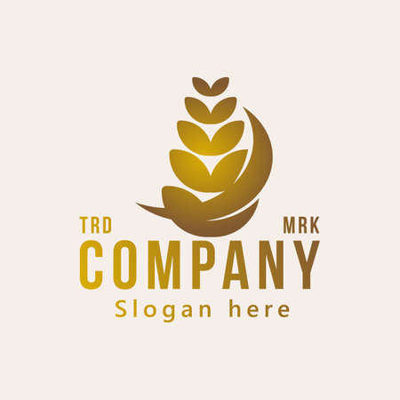 Wheat rice agriculture logo vector template, vector illustrationのイラスト素材