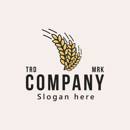 Wheat rice agriculture logo vector template, vector illustrationのイラスト素材