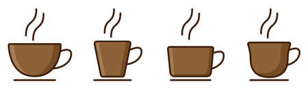 set cup coffee vector illustrationのイラスト素材