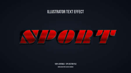 red sport text effect