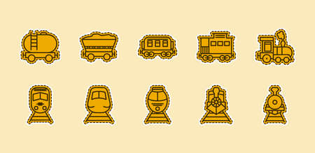 Train Rail transport mine sticker sticker vector illustration isolated backgroundのイラスト素材