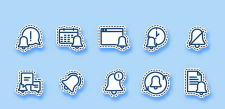 Notification line art sticker vector illustration isolated backgroundのイラスト素材