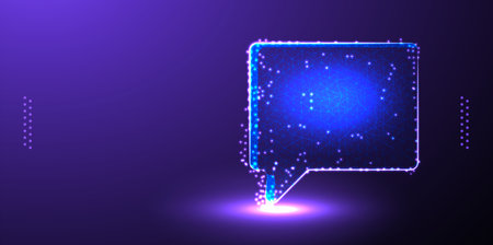 bubble, speech low poly wireframe mesh from polygonal design vector illustrationのイラスト素材