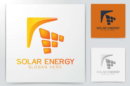solar panel logo Designs Inspiration Isolated on White Backgroundのイラスト素材