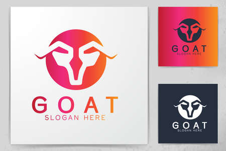 bull, goat, horn logo Designs Inspiration Isolated on White Backgroundのイラスト素材
