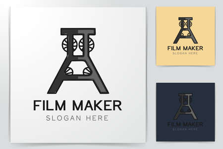 draper fold down workbench cinema logo design inspirationのイラスト素材