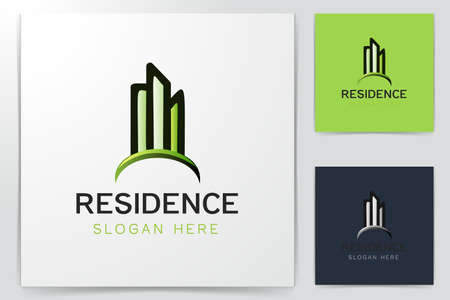 Town, Real Estate Logo Inspiration isolated on white backgroundのイラスト素材