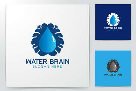 brain and water drop logo Designs Inspirationのイラスト素材