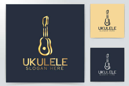 Ukulele Logo designs Vector illustrationのイラスト素材
