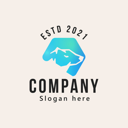 vintage ice bear logo design vector illustrationのイラスト素材