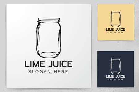 blank mason jar logo design inspirationのイラスト素材
