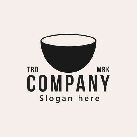 Bowl traditional restaurant logo design vector illustrationのイラスト素材