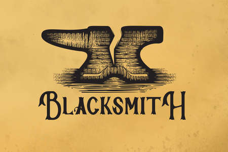 hand drawn forge logo Designs Inspirationのイラスト素材