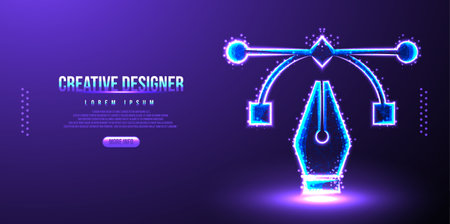 creative designer pen wire-frameのイラスト素材