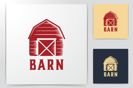 barn farm logo Ideas. Inspiration logo design. Template Vector Illustration. Isolated On White Backgroundのイラスト素材